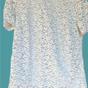 Elegant White Lace Blouse. Size L.